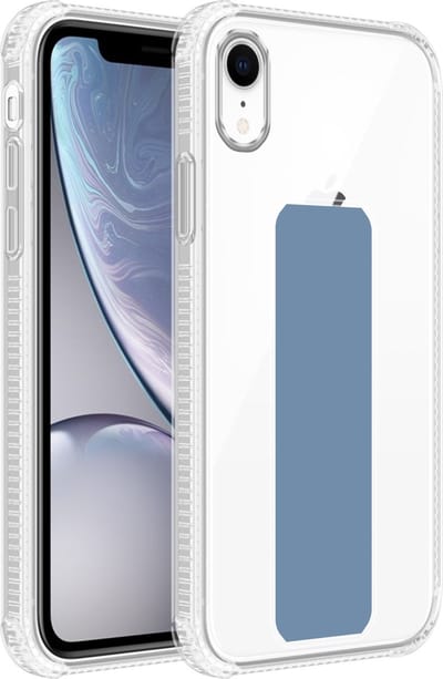 Cadorabo Hoesje geschikt voor Apple iPhone XR in LICHTBLAUW - Beschermhoes gemaakt van flexibel TPU silicone Cover Case met houder en standfunctie