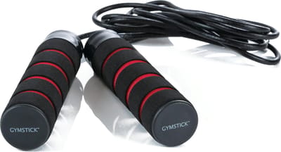 Gymstick Pro Leren Springtouw - Met trainingsvideo's - 275 cm - Zwart/Rood