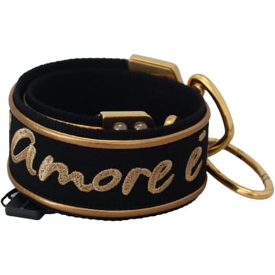 Dolce & Gabbana Elegante Gouden Zwarte Schoudertas Dames Hengsel