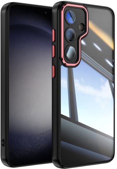 Voor Samsung Galaxy S24+ 5G acryl hybride TPU Armor schokbestendig telefoonhoesje (zwart rood)