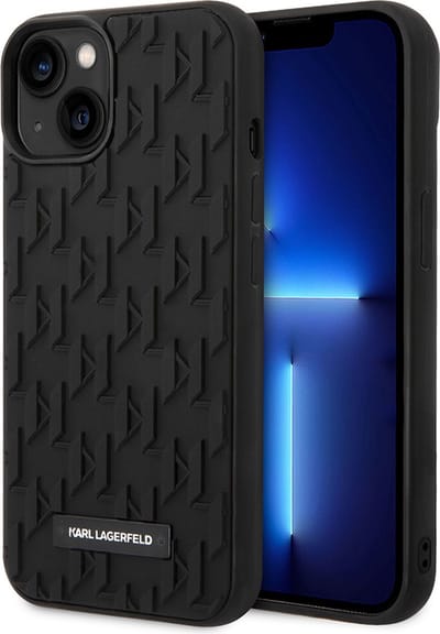 iPhone 14 Plus Backcase hoesje - Karl Lagerfeld - Effen Zwart - TPU (Zacht)
