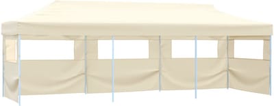 Partytent opvouwbaar - Paviljoen - 3x9 - Easy up - Waterdicht - met Zijwanden - Weerbestendig - Creme