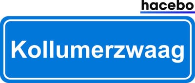 Hacebo - Plaatsnaam Sticker - 29x10 CM - Kollumerzwaag sticker - Verkeersborden sticker - grappige cadeaus - Kollumerzwaag
