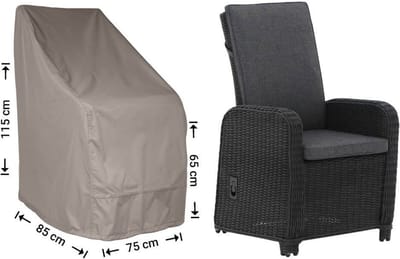 Raffles Covers Tuinstoelhoes - 85 x 75 H: 115 cm - RADJC85 - Waterdicht - Ademend - UV-bestendig - Elastisch rijgkoord - Beschermhoes tuinmeubelen
