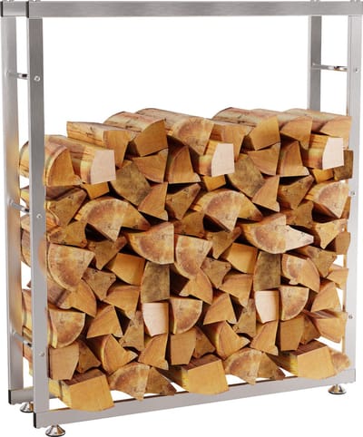 CLP Keri V2 Houtopslag Brandhoutrek - Binnen - Voor haardhout - RVS - roestvrij staal 25x100x125 cm