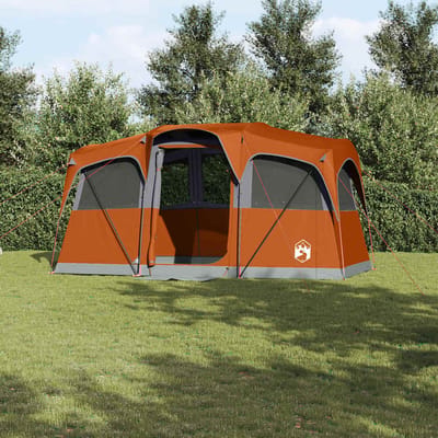 vidaXL - Familietent - met - dak - Oranje - en - Oranje - 435 - x - 255 - x - 216 - cm