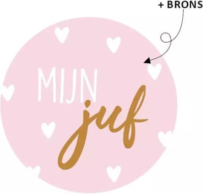 10x Sluitsticker - Wensetiket Mijn Juf Juf - Sticker -35mm - Geschikt voor traktaties of cadeaus