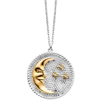 Julie Julsen Anhänger mit Kette 925 Silber rhodiniert teils vergoldet Moonstars