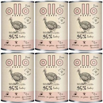 Ollo Puppy Pure Serie - Hondenvoer - Indyk - 6 x 850g - Monoproteïne