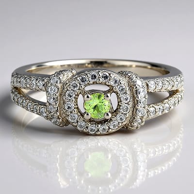 Cavill - 925 Sterling Zilver Ring met 0,11ct Onverhitte Tanzaniet & 68 Zirkonia's - Platina Plating - Elegante Ronde Edelstenen - Maat 17