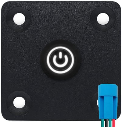 ProRide Metalen drukschakelaar Inbouwpaneel 12V ON-OFF - 12mm - met Aansluitkabel - 12V/24V - LED indicatie Wit