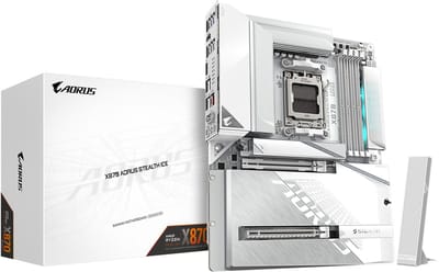 GIGABYTE X870 AORUS STEALTH ICE Moederbord - AMD X870 - AMD AM5 - DDR5 RAM - ATX