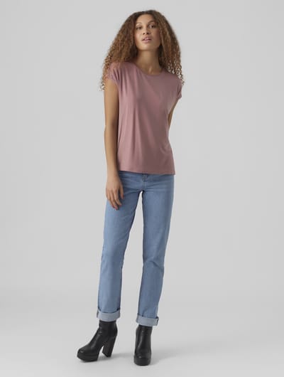 Vero Moda T-shirt Vmava Plain Ss Top Gajrs Noos 10284468 Nostalgia Rose Dames Maat - M