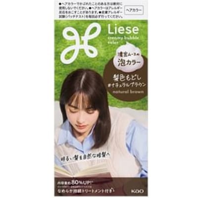 Kao - Liese Creamy Bubble Hair Color Restorer For Light Hair Natural Brown - 115ml