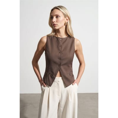 Aangesloten Cropped Gilet