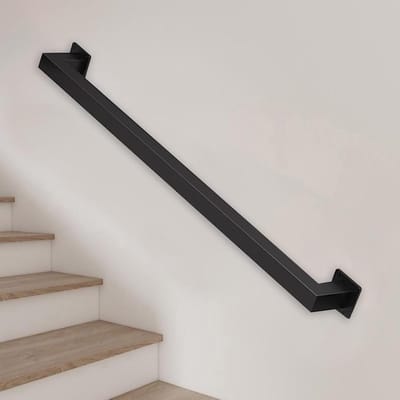 Trapleuning Metaal - Wandsteun Handgreep - Veilig Traplopen - Duurzaam Smeedijzer - 270cm Lengte - Zwart