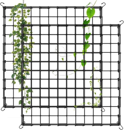SnelShoppen - 2 stuks Plantenondersteuningsnet, Kweektentnet 150x150 cm, Elastisch Plantennet met 4 Haken voor Groenten, Fruit en Planten