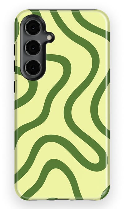 DripCase Curvy Lines Hoesje Samsung Galaxy S24 Plus | Backcover met Mag | Design Tough Case Samsung Galaxy S24 Plus Leaf Loop