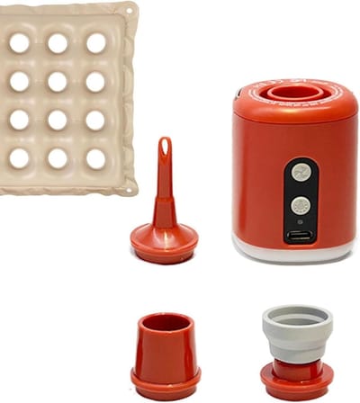 Luchtpomp - Draagbare Inflator - Outdoor Avonturen - Oplaadbaar Met Licht - 1600 mAh - Oranje