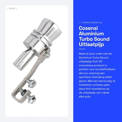 Dailygoods- Uitlaatpijp Turbo Sound - Aluminium - Universele Fluit - Auto Accessoire - Eenvoudige Installatie - Duurzaam Ontwerp - Uitlaatgeluid
