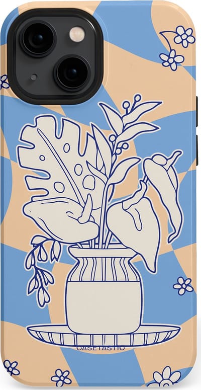 Casetastic Hoesje Geschikt voor Apple iPhone 13 Mini Magsafe - Stijlvolle Beschermende Duo-layer Case - Bosje vol blauw