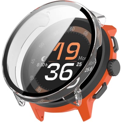 Strap-it Hard case hoesje met gehard glas - bescherming met ingebouwde screenprotector - geschikt voor Suunto Run (transparant)