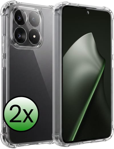 Hoesje 2 Stuks - Geschikt voor Xiaomi 15T - Sterk & Shockproof - Siliconen Case - Back Cover - Telefoon Hoes Shock Proof - Transparant