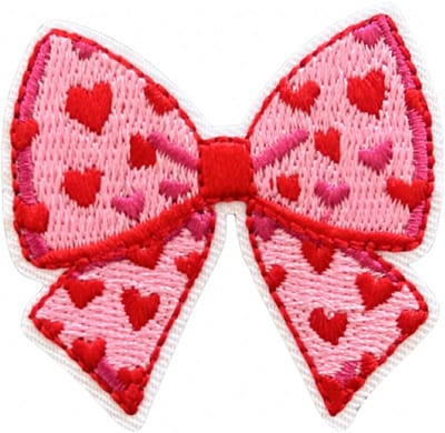 Hartjes Strik strijk Embleem - Opstrijkbare geborduurde patch - Versiering Voor Kleding - Iron On - Doe-het-zelf-accessoires - Naai op geborduurde applicatie