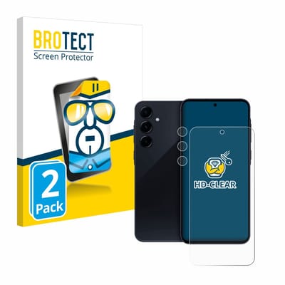 BROTECT - Screenprotector voor Samsung Galaxy A55 5G (Voor+Camera) - Folie Beschermfolie transparant 2 Stuks