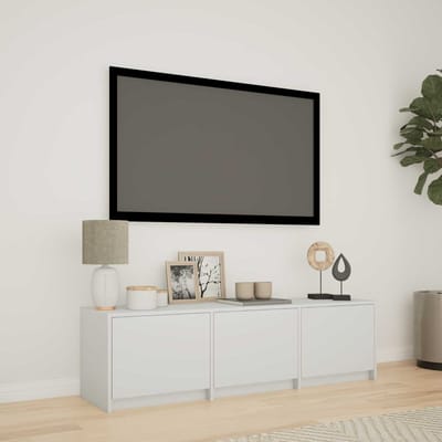 vidaXL - TV-kast - met - LED - 140 - x - 34 - x - 40 - cm - Wit - Geconstrueerd - hout