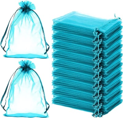 100 stuks zeegroen organzazakjes 10 x 15 cm voor sieraden, cosmetica en cadeaus voor feesten en bruiloften