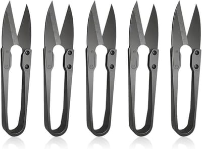 Set van 5 Oogstscharen - 10 cm Roestvrijstalen Messen - Zwart
