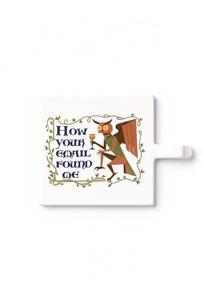 Grappige Draak Email Keramische Tegel – How Your Email Found Me Kantoor Humor Decoratieve Cadeau Tegel voor Werkplek