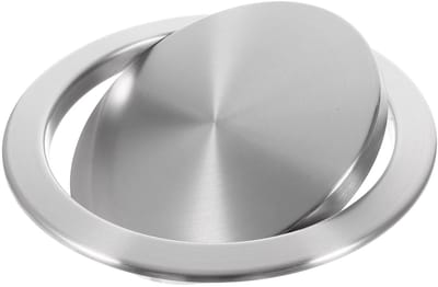 Afvalemmer Deksel - Inbouw Prullenbak - Keuken Organiseren - Automatisch Sluitend - 20 cm Diameter - Zilver