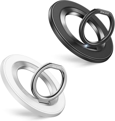 Mobiele Telefoon Ring Houder, 2 Stuks, 360° Draaibaar, Dubbelzijdige Magnetische Bevestiging, Geschikt voor iPhone en Android, MagSafe Accessoires en Telefoonaccessoires