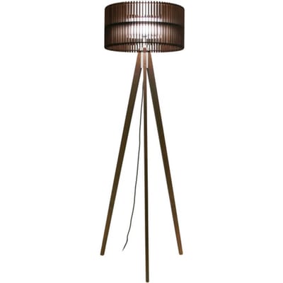 Waldmann LED vloerlamp Vivaa.free, walnoot, 3000K, driepoot, hout