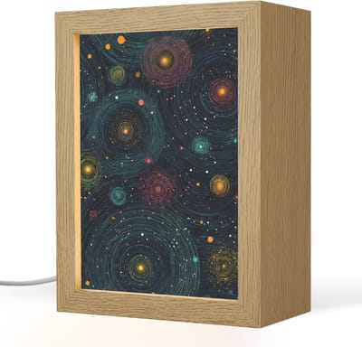 Nachtlampje 15x20 cm - Kinder lampje - Sterren - Kleurrijk - Lichtgevende kernen - Tafellamp kinderkamer - Slaapkamer lamp - Bedlamp kinderen - Kinderlampje stopcontact - Wandlamp babykamer - Nachtlampjes