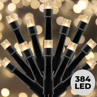 Lomera Kerstboomverlichting - Kerstverlichting - Kerstlampjes - Extra Warm Wit - 384 LED - Binnen en Buiten - Lichtfuncties - Geheugen - Automatische Timer - Ip44 - 490 CM Lengte - Kerst Lampjes