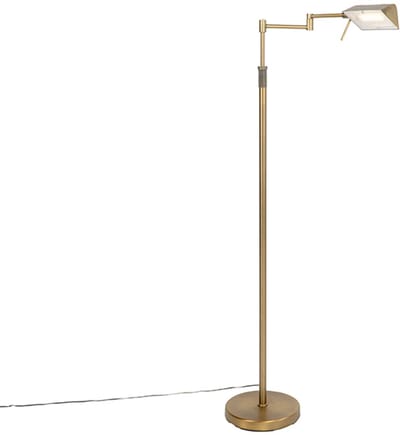 QAZQA notia - Moderne Dimbare LED Vloerlamp | Staande Lamp met Dimmer - 1 lichts - H 146 cm - Brons - Woonkamer | Slaapkamer
