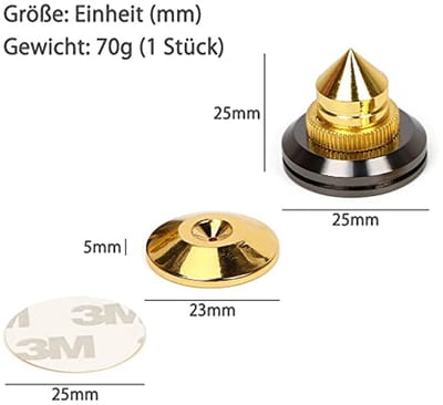 Vergulde Speaker Spikes Set - 8 Stuks voor Audioapparatuur en Geluidsisolatie