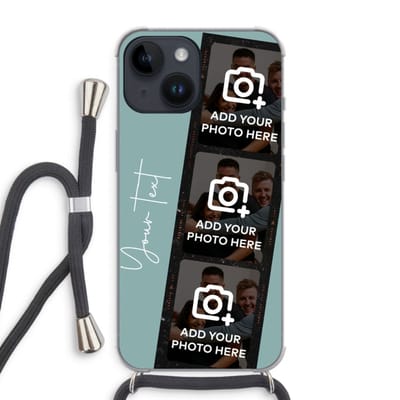 Gepersonaliseerd - Case Company® - Hoesje met koord geschikt voor iPhone 14 hoesje met Koord - Filmrol N°1 - Telefoonhoesje met Zwart Koord - Extra Bescherming aan alle Kanten en Over de Schermrand