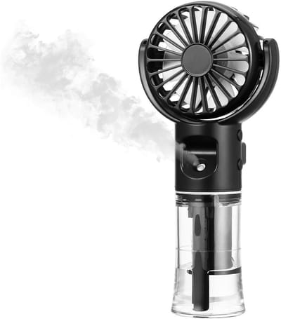 GELLDG Draagbare, via USB oplaadbare vernevelingsventilator – 4 snelheidsstanden – Geschikt voor buiten, kantoor en camping – Zwart