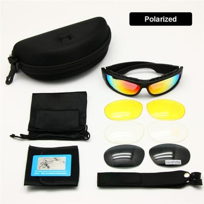 Outdoor Zonnebril Bril Model C6 Sportbril Rx Inzet 4 Lens Kit Heren Gevecht Oorlogspel Tactische Bril