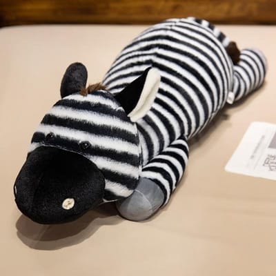 Echt Bosdier Zwart-Wit Cartoon Zebra Pluche Speelgoed Voor Bank Om Op Te Slapen Groot Kussen Kerst Verjaardag Cadeaus Voor 40cm gray