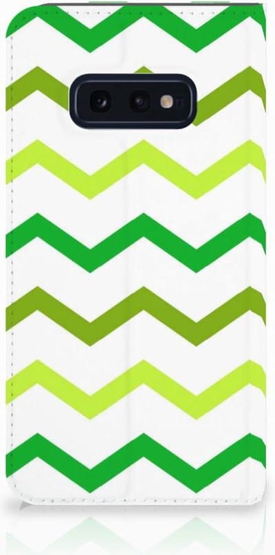 Samsung Galaxy S10e Hoesje met Magneet Zigzag Groen