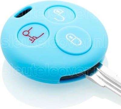 Autosleutel Hoesje geschikt voor Smart - SleutelCover - Silicone Autosleutel Cover - Sleutelhoesje Lichtblauw