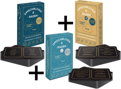 COMBI-DEAL: Omschrijven & Raden #1 + #2 + #3 - Kaartspel - 30 Seconden tijdlimiet per 5 begrippen / totaal 3240 begrippen - pocketformaat raadspel / partyspel - 4-12 spelers (grote groepen)
