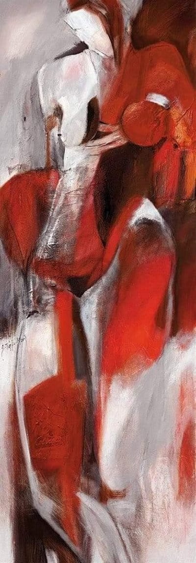 Kunstdruk Jutta Töpfer - Verletzlich 35x100cm