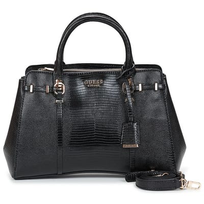 GUESS handtas schoudertas Leona Multi Compartment Satchel Black zwart