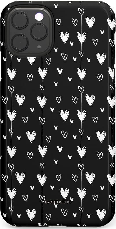 Casetastic Hoesje Geschikt voor Apple iPhone 11 Pro Max - Stijlvolle Beschermende Duo-layer Case - Hangend Hartje
